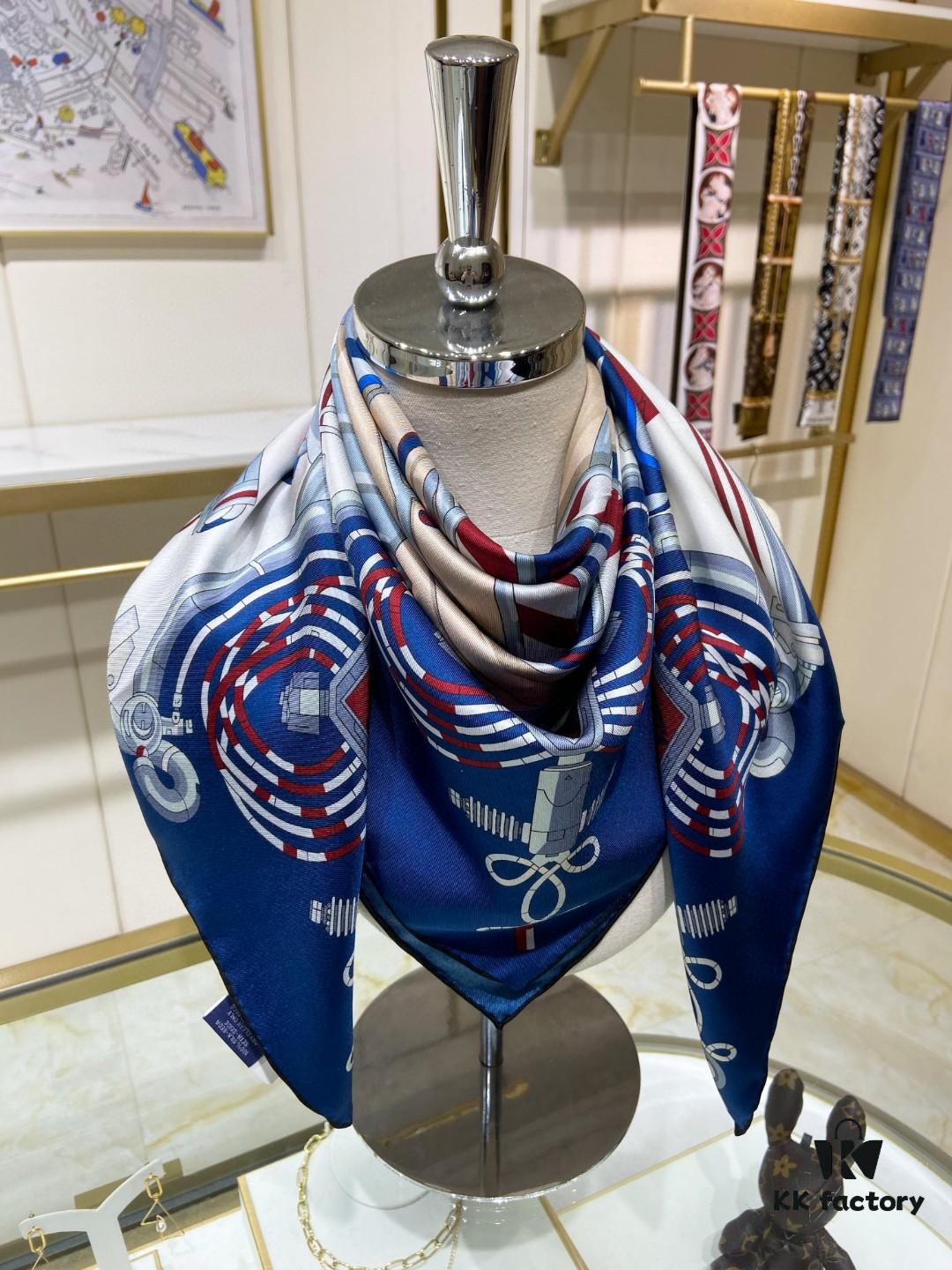 New Arrival💫 Hermès-Style Single-Sided 100% Premium Silk Square Scarf, 90cm x 90cm, Exquisite Craftsmanship, Highly Recommended!