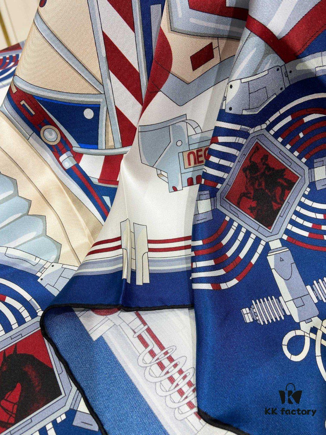 New Arrival💫 Hermès-Style Single-Sided 100% Premium Silk Square Scarf, 90cm x 90cm, Exquisite Craftsmanship, Highly Recommended!