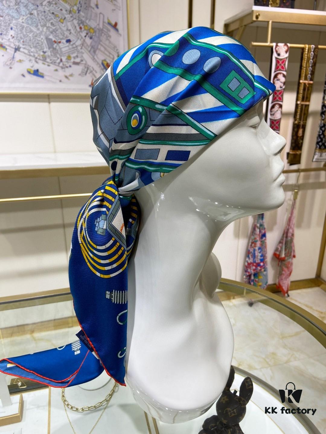 New Arrival 💫 Hermès-Style Single-Sided 100% Pure Silk Scarf, Top-Tier Craftsmanship, Stunning Design, 90cm x 90cm