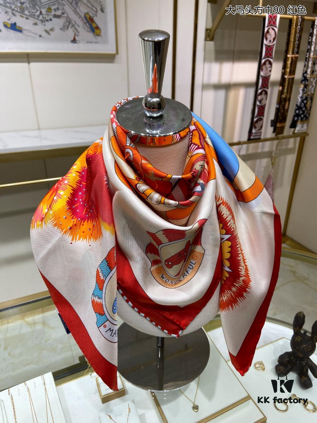 New Arrival💫 Beautiful Silk Scarf 90cm - Top-Quality Twill Silk, Premium Craftsmanship, Highly Recommended!