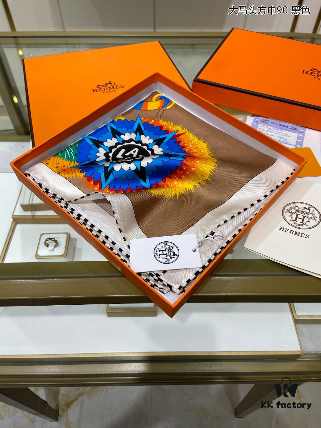 New Arrival 💫 Silk Scarf 'Malaysian Head Square 90' – Luxurious 100% Twill Silk, 90cm x 90cm, Top-Tier Craftsmanship, Highly Recommended!