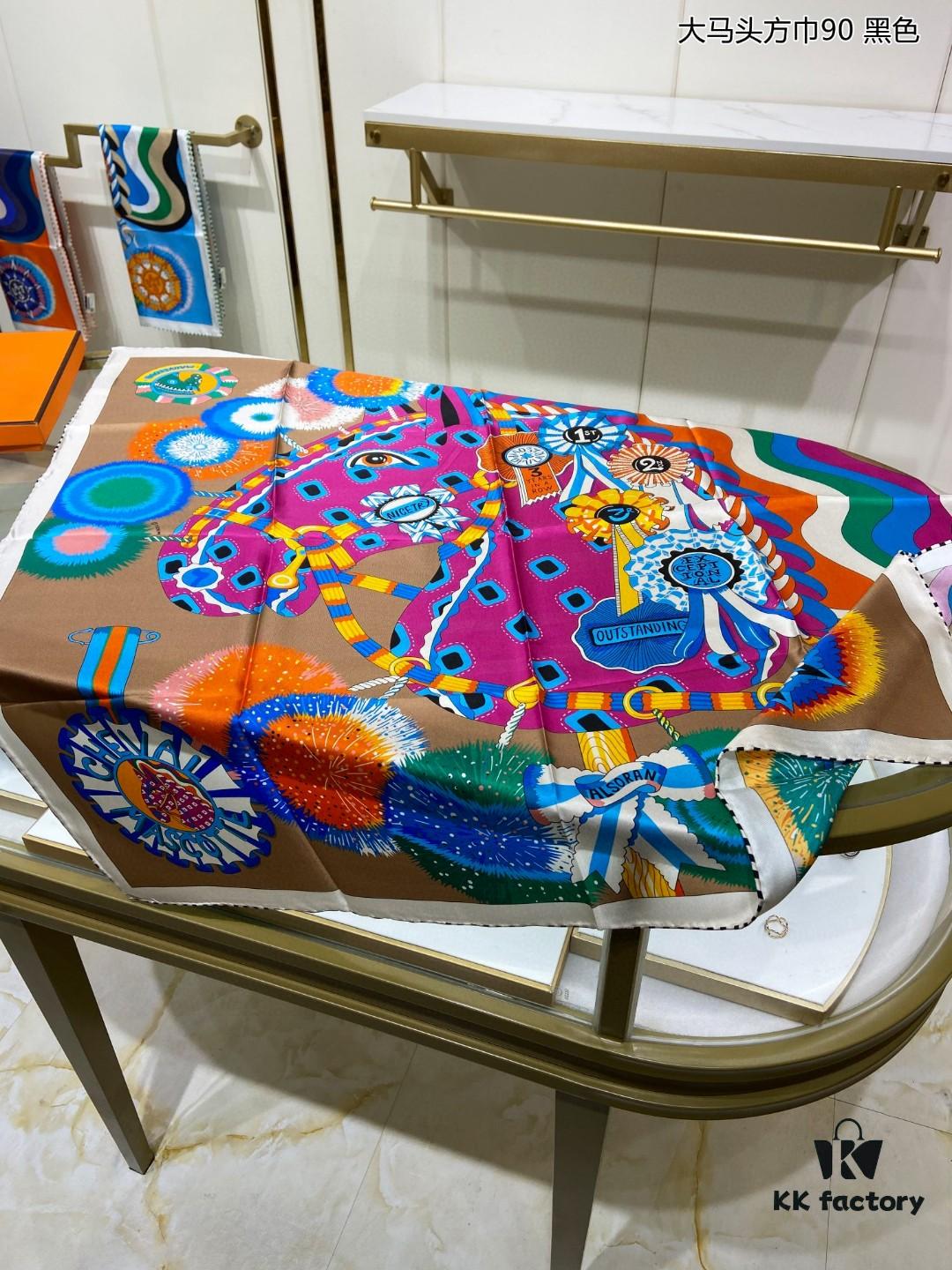 New Arrival 💫 Silk Scarf 'Malaysian Head Square 90' – Luxurious 100% Twill Silk, 90cm x 90cm, Top-Tier Craftsmanship, Highly Recommended!