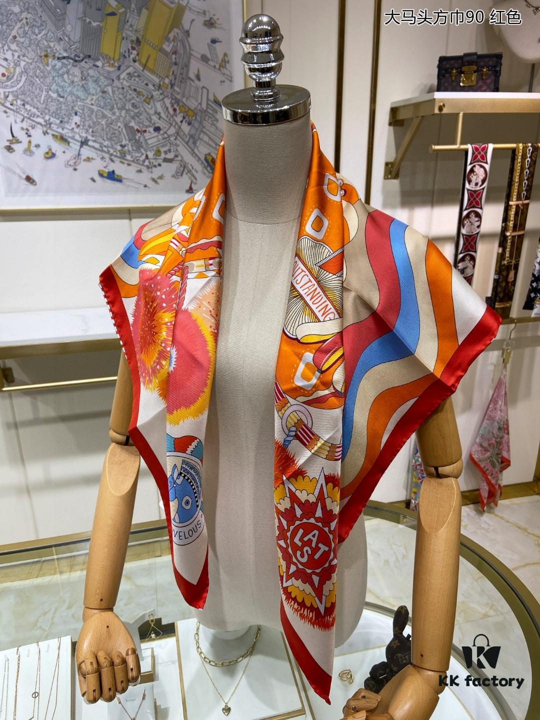 New Arrival💫 Beautiful Silk Scarf 90cm - Top-Quality Twill Silk, Premium Craftsmanship, Highly Recommended!