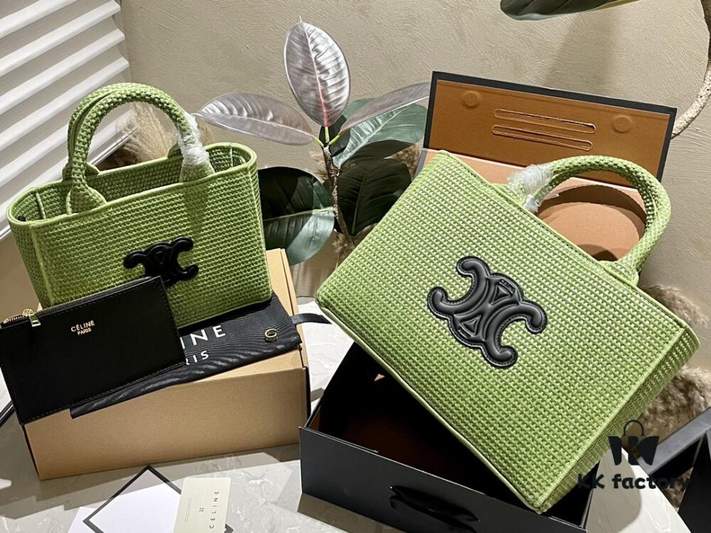 Celine Wicker Tote Bag 'Vegetable Basket' - Handwoven Raffia Beach Bag for Vacation Photography