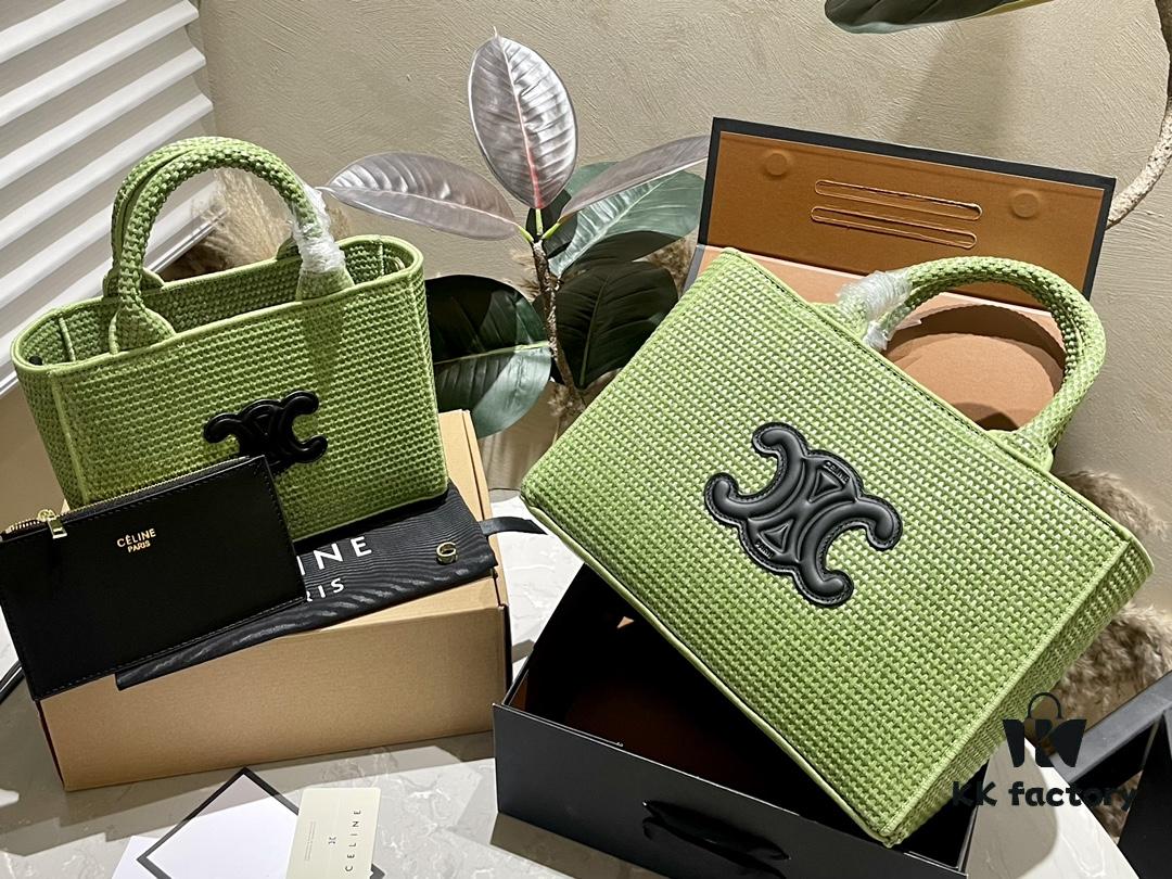 Celine Wicker Tote Bag 'Vegetable Basket' - Handwoven Raffia Beach Bag for Vacation Photography