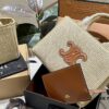 Celine Wicker Tote Bag, Raffia Handbag for Vacation Photography, Inspired by Celine