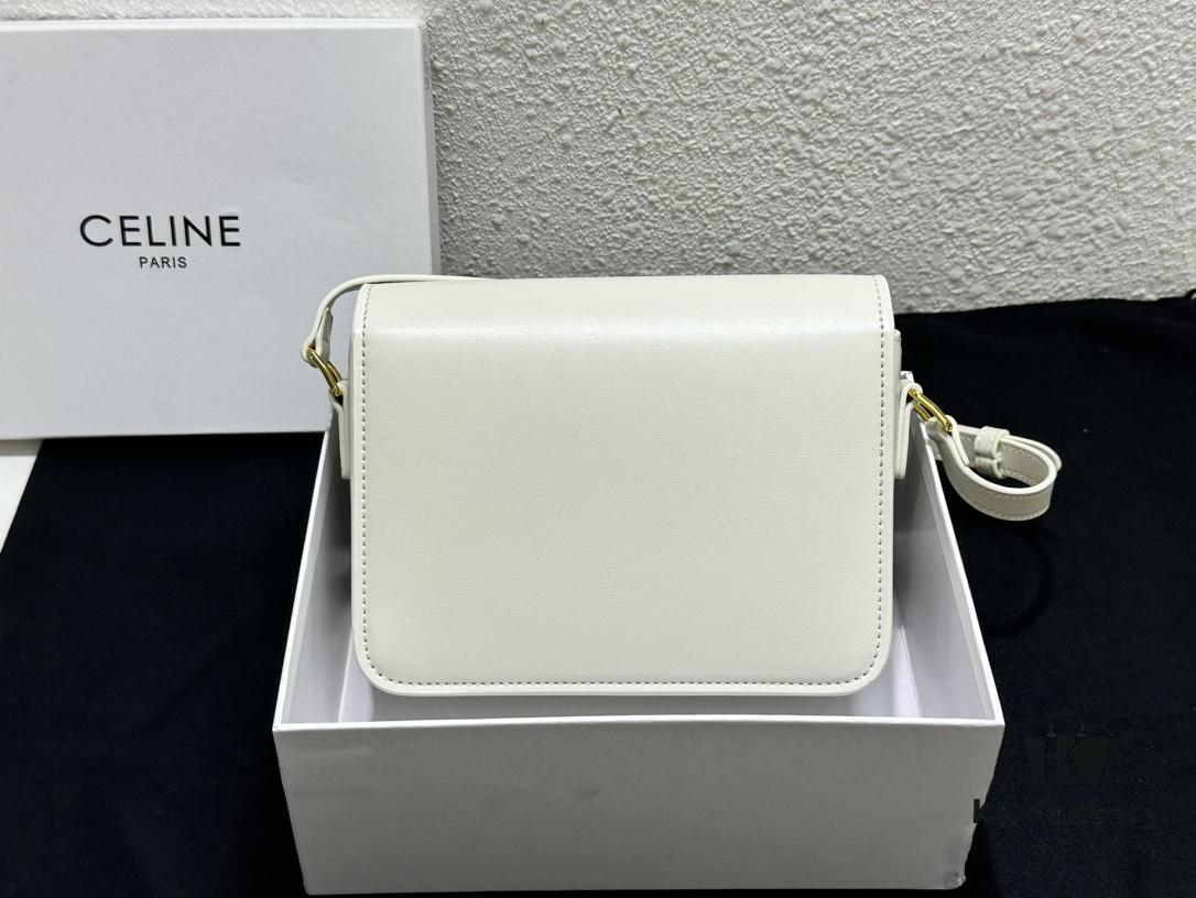 Celine Triomphe Hand-Rubbed Calfskin Shoulder Bag