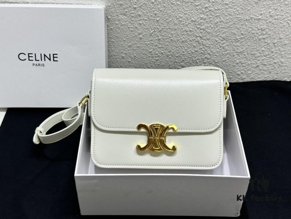 Celine Triomphe Hand-Rubbed Calfskin Shoulder Bag