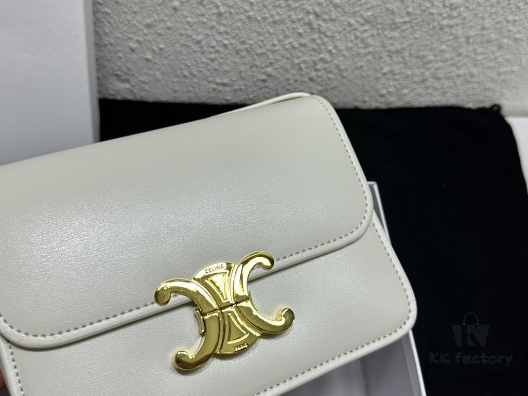 Celine Triomphe Hand-Rubbed Calfskin Shoulder Bag