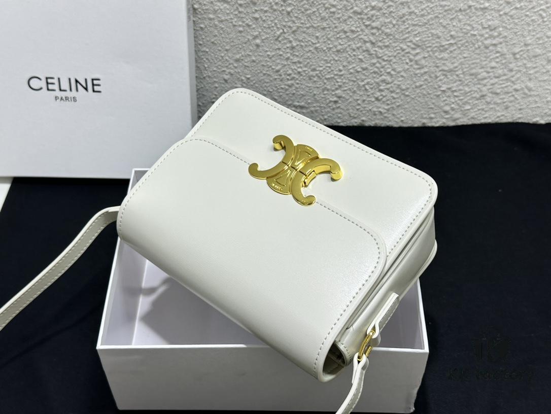 Celine Triomphe Hand-Rubbed Calfskin Shoulder Bag