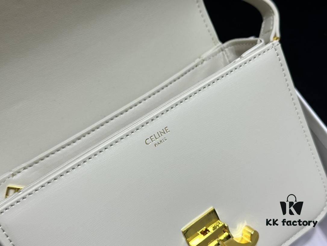 Celine Triomphe Hand-Rubbed Calfskin Shoulder Bag