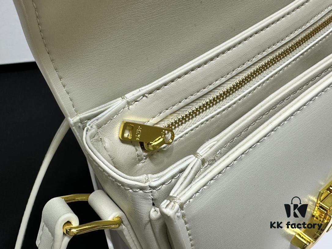 Celine Triomphe Hand-Rubbed Calfskin Shoulder Bag