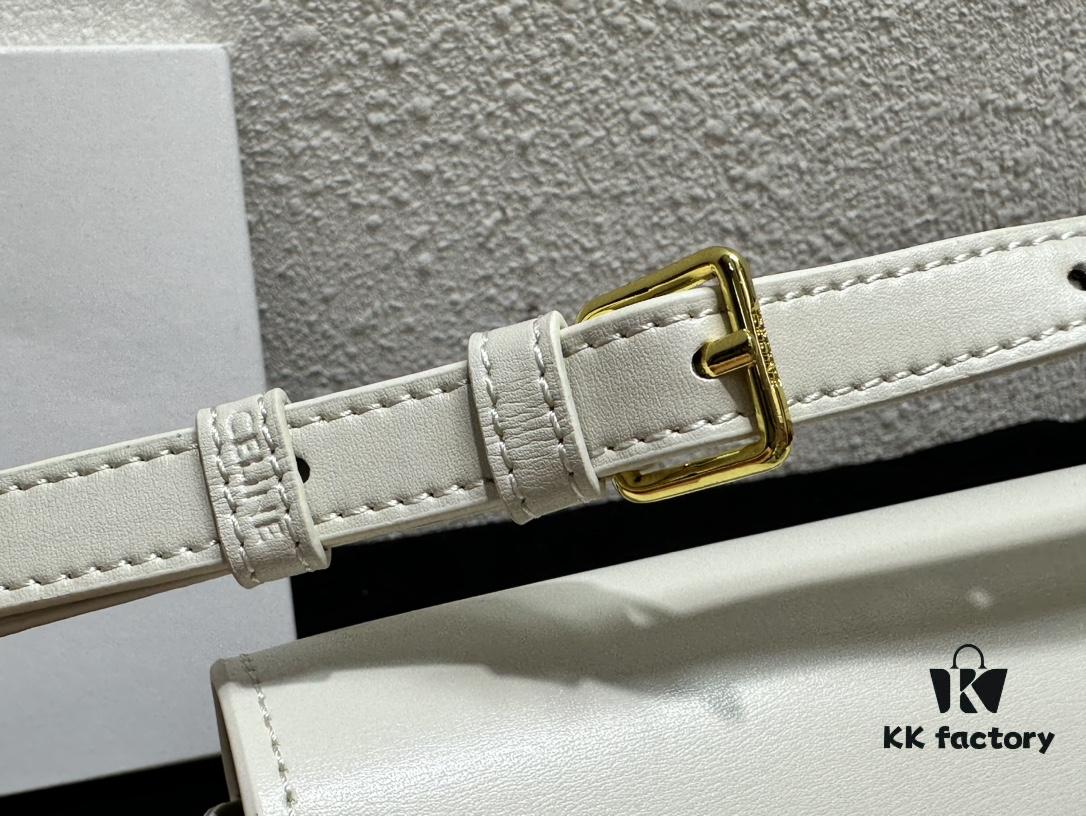 Celine Triomphe Hand-Rubbed Calfskin Shoulder Bag