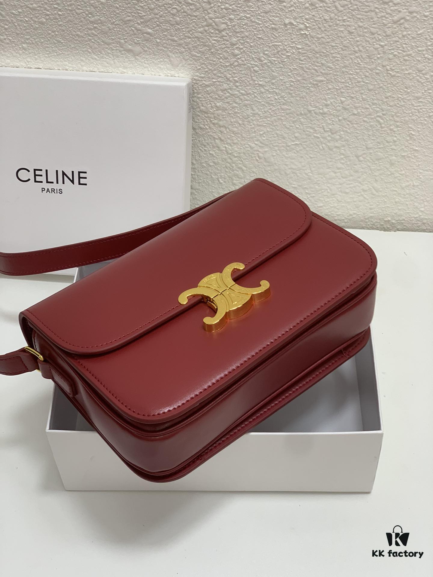 Celine Hand-Rubbed Grain Calfskin Triumph Arch Bag