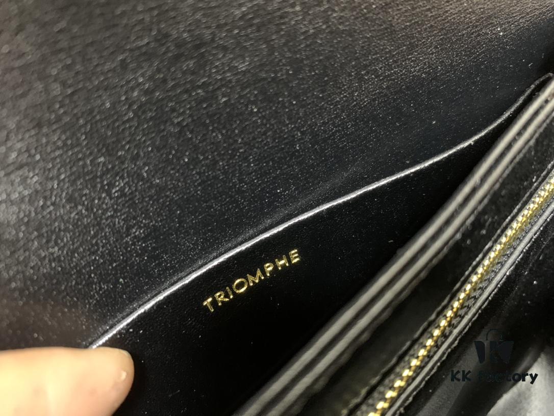 Celine Triomphe Hand-Rubbed Calfskin Shoulder Bag