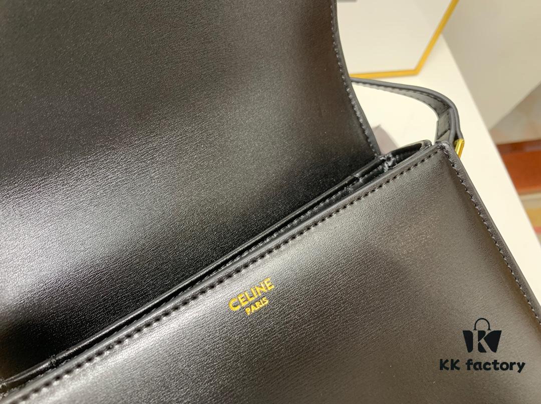 Celine Triomphe Hand-Rubbed Calfskin Shoulder Bag