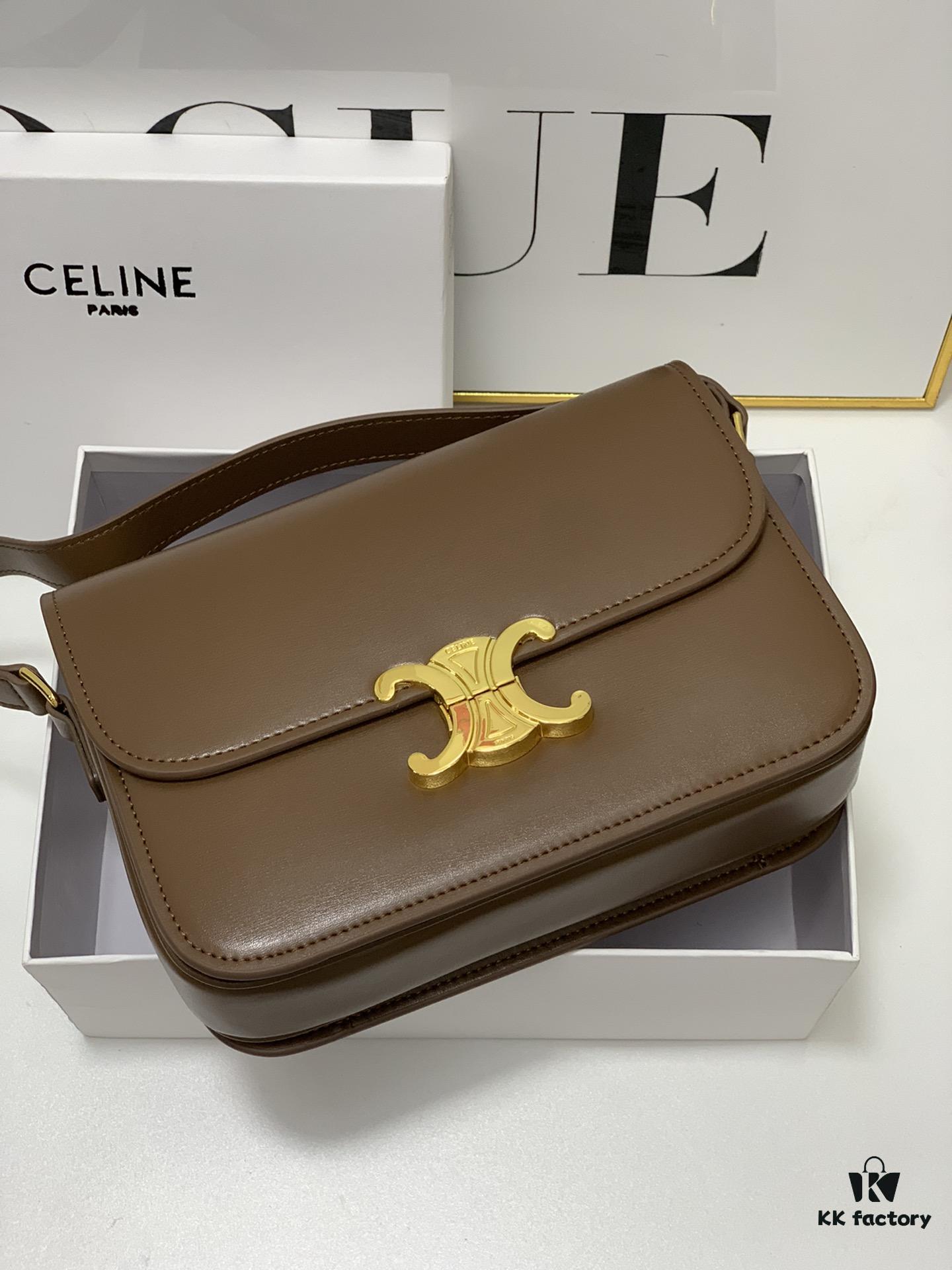 Celine Hand-Rubbed Grain Calfskin Triumph Arch Bag