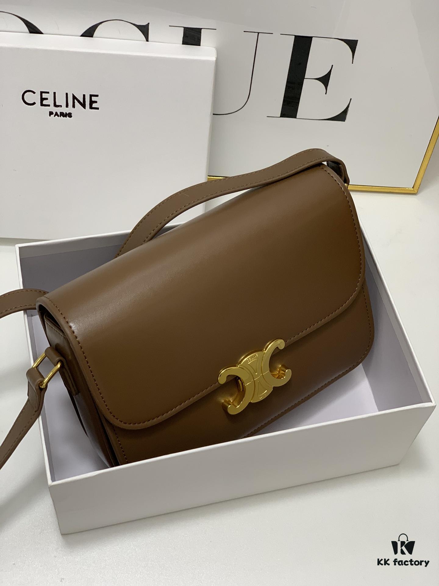 Celine Hand-Rubbed Grain Calfskin Triumph Arch Bag