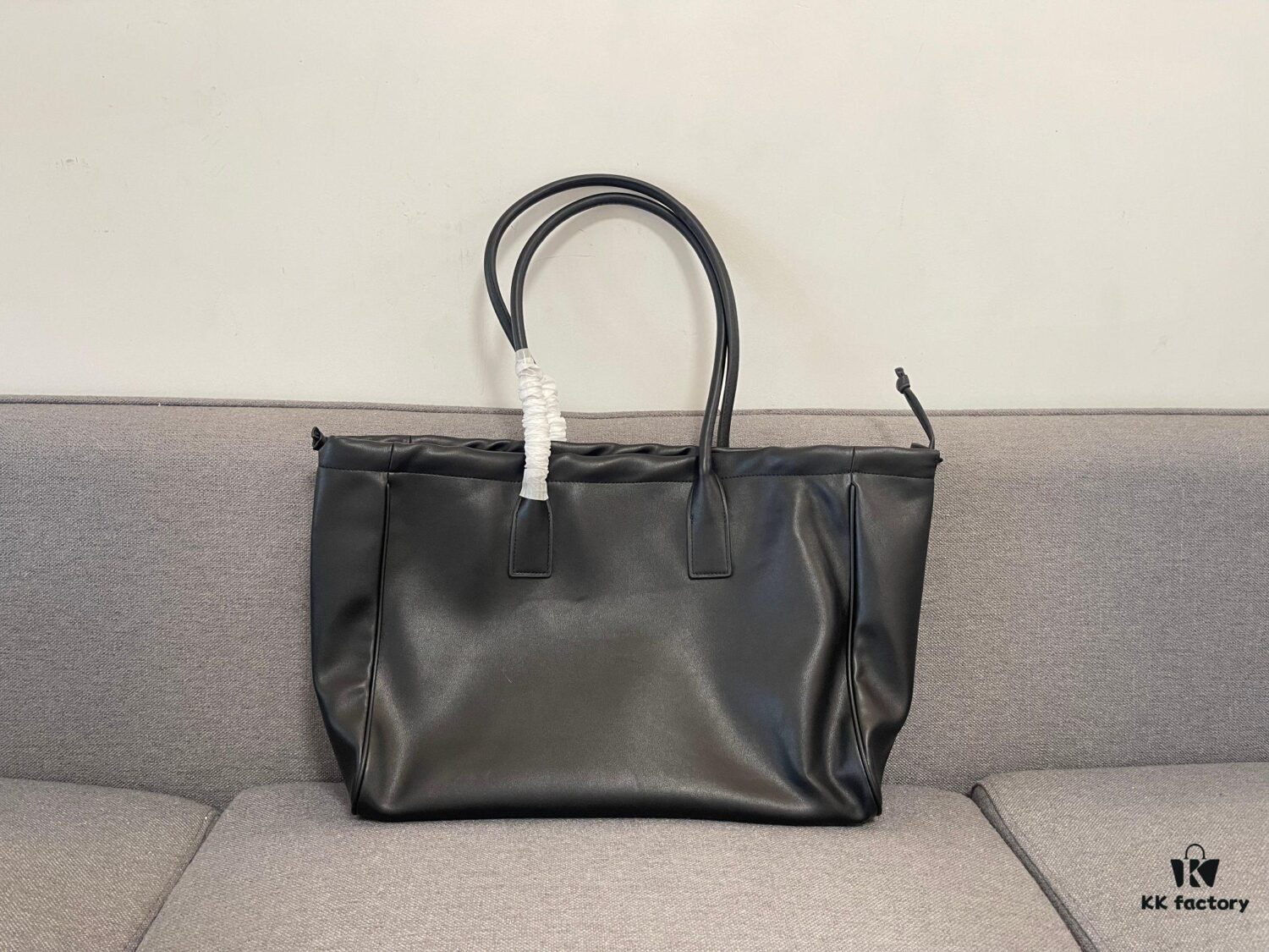 CELINE CABAS TRIOMPHE Large Drawstring Tote Bag in Soft Leather
