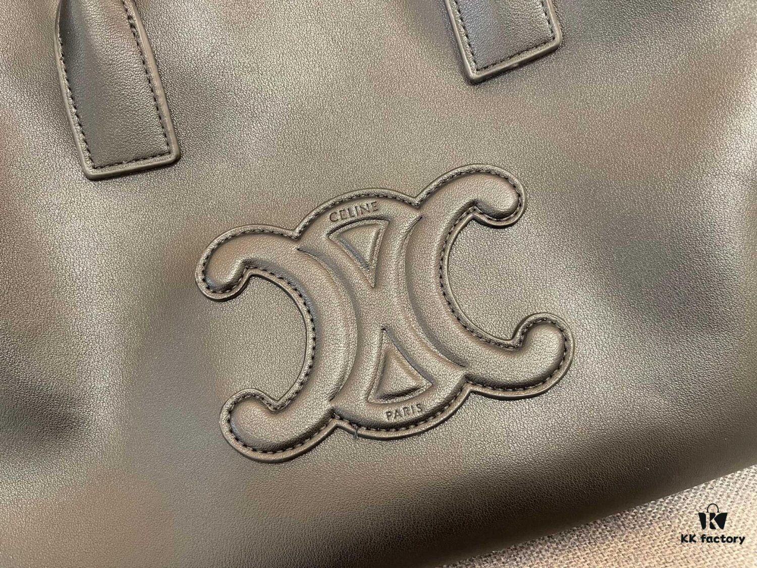 CELINE CABAS TRIOMPHE Large Drawstring Tote Bag in Soft Leather