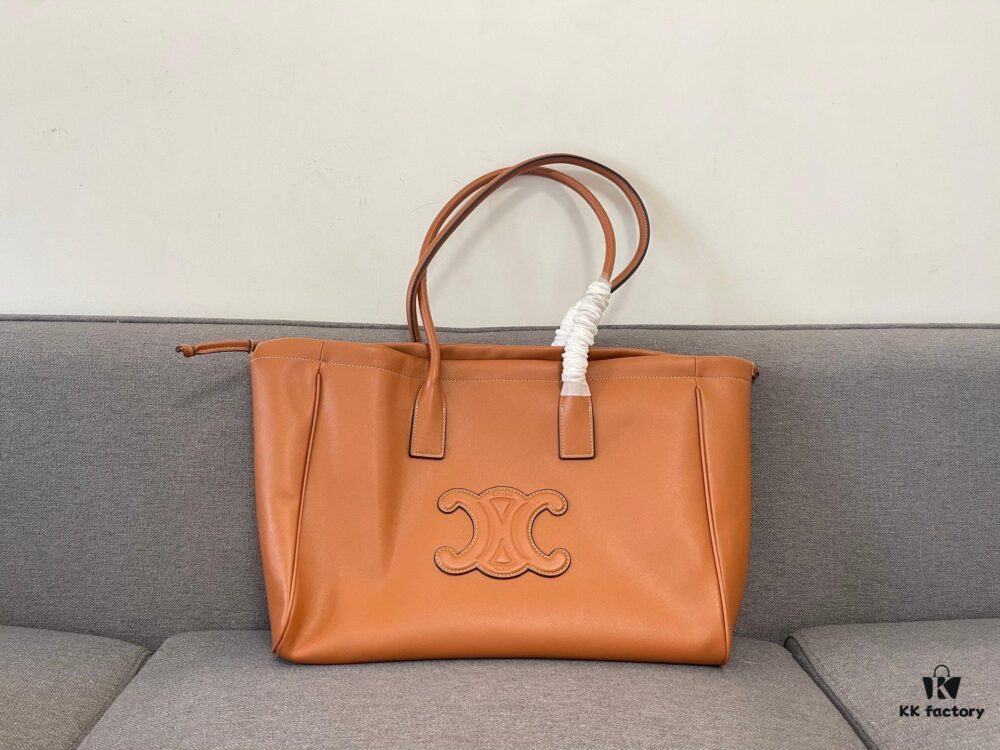 CELINE CABAS TRIOMPHE Large Drawstring Tote Bag in Soft Leather