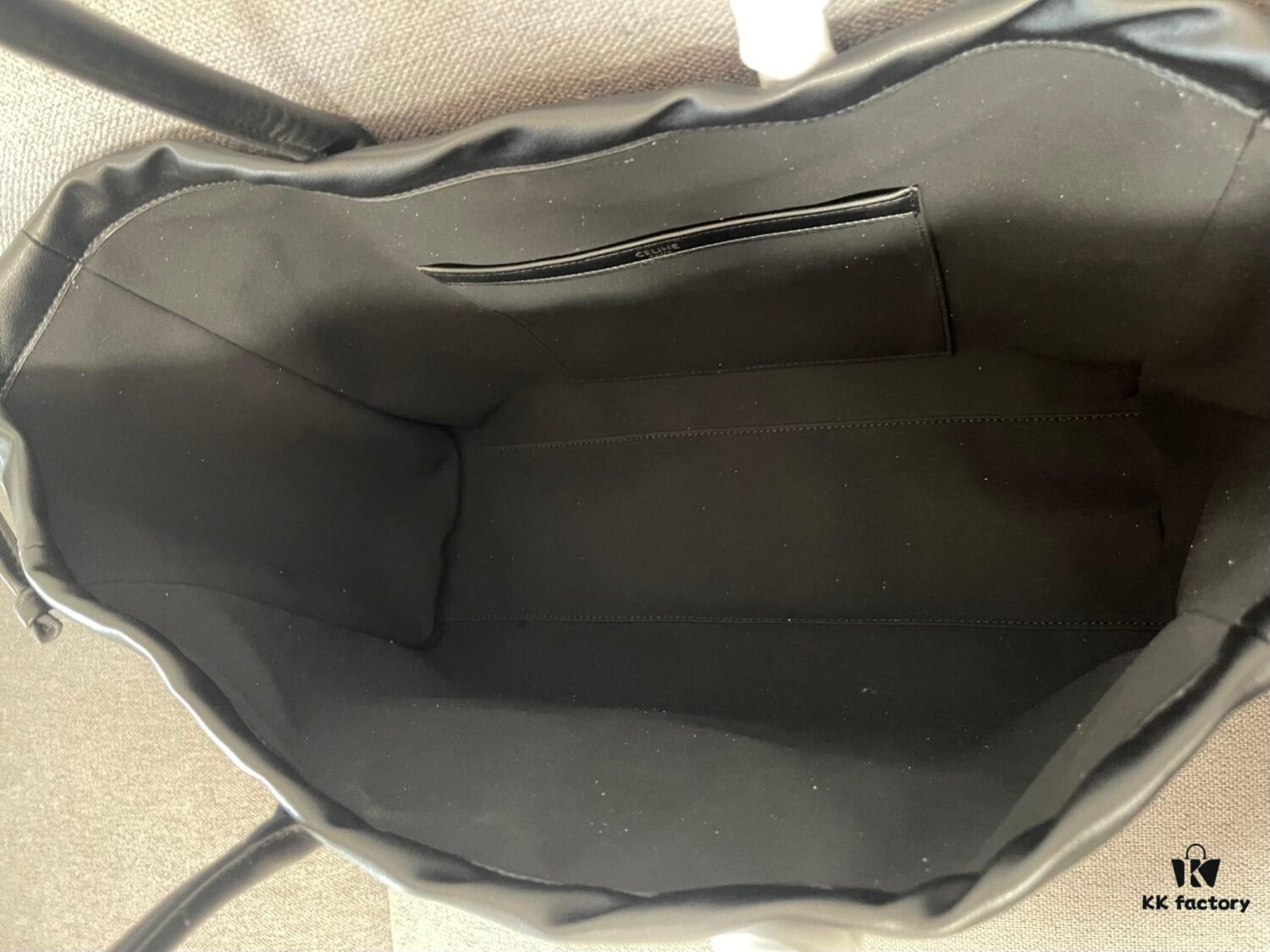 CELINE CABAS TRIOMPHE Large Drawstring Tote Bag in Soft Leather