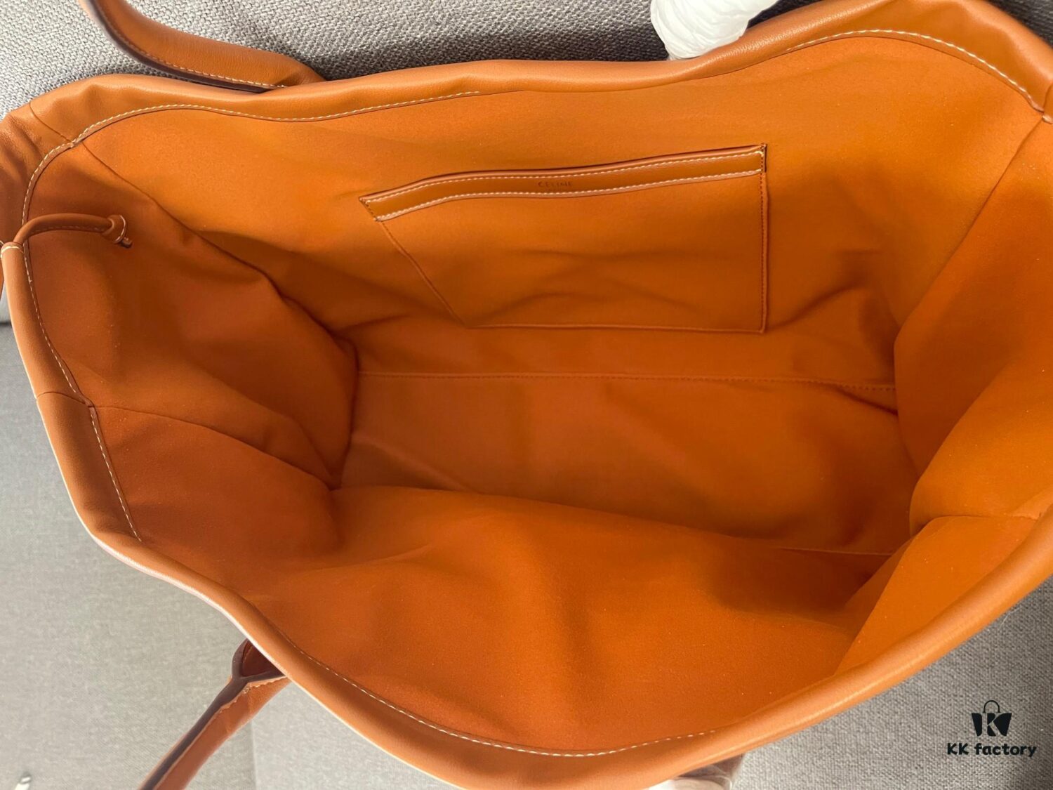CELINE CABAS TRIOMPHE Large Drawstring Tote Bag in Soft Leather