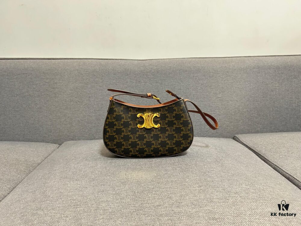 CELINE Triumph Arch TILLY Logo-Print Leather Handbag