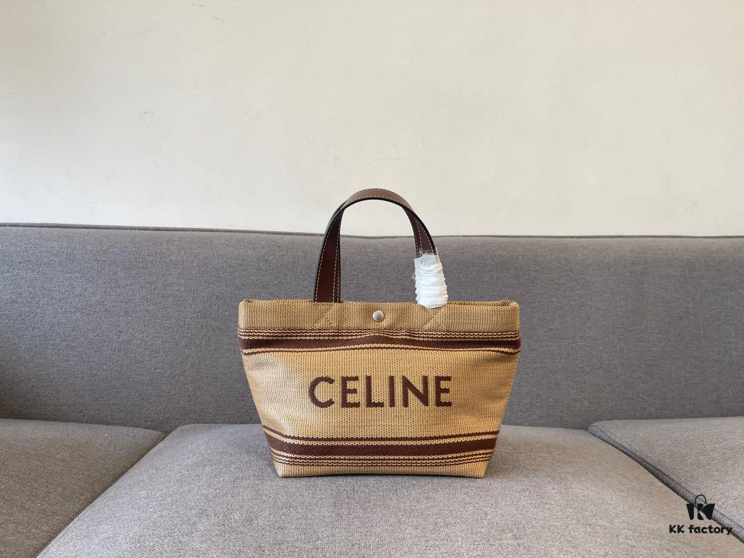 New Arrival CELINE 24's New Woven Tote Bag - Mini Leather Trim, Color-Blocked Logo Closure, Handheld, Shoulder & Crossbody Wear