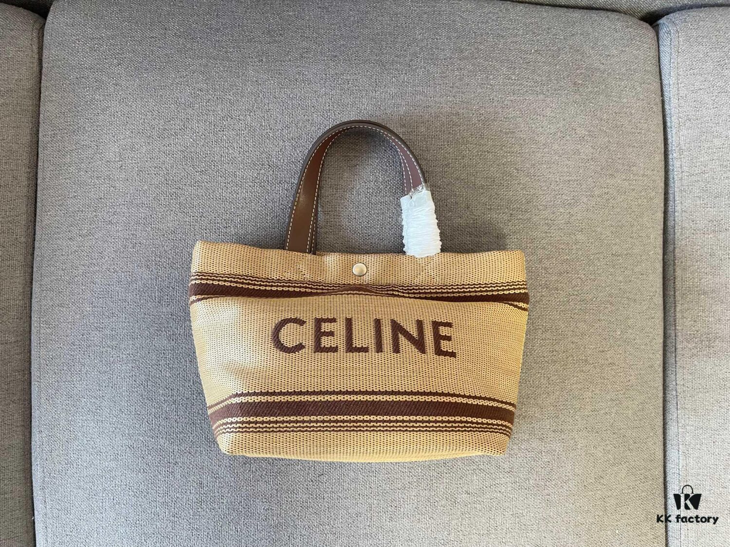 New Arrival CELINE 24's New Woven Tote Bag - Mini Leather Trim, Color-Blocked Logo Closure, Handheld, Shoulder & Crossbody Wear