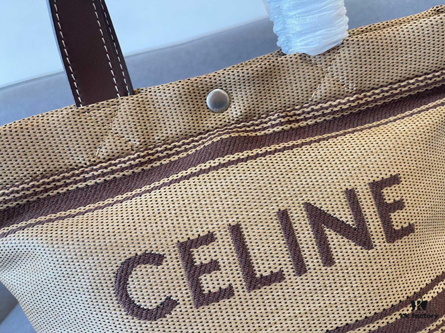 New Arrival CELINE 24's New Woven Tote Bag - Mini Leather Trim, Color-Blocked Logo Closure, Handheld, Shoulder & Crossbody Wear