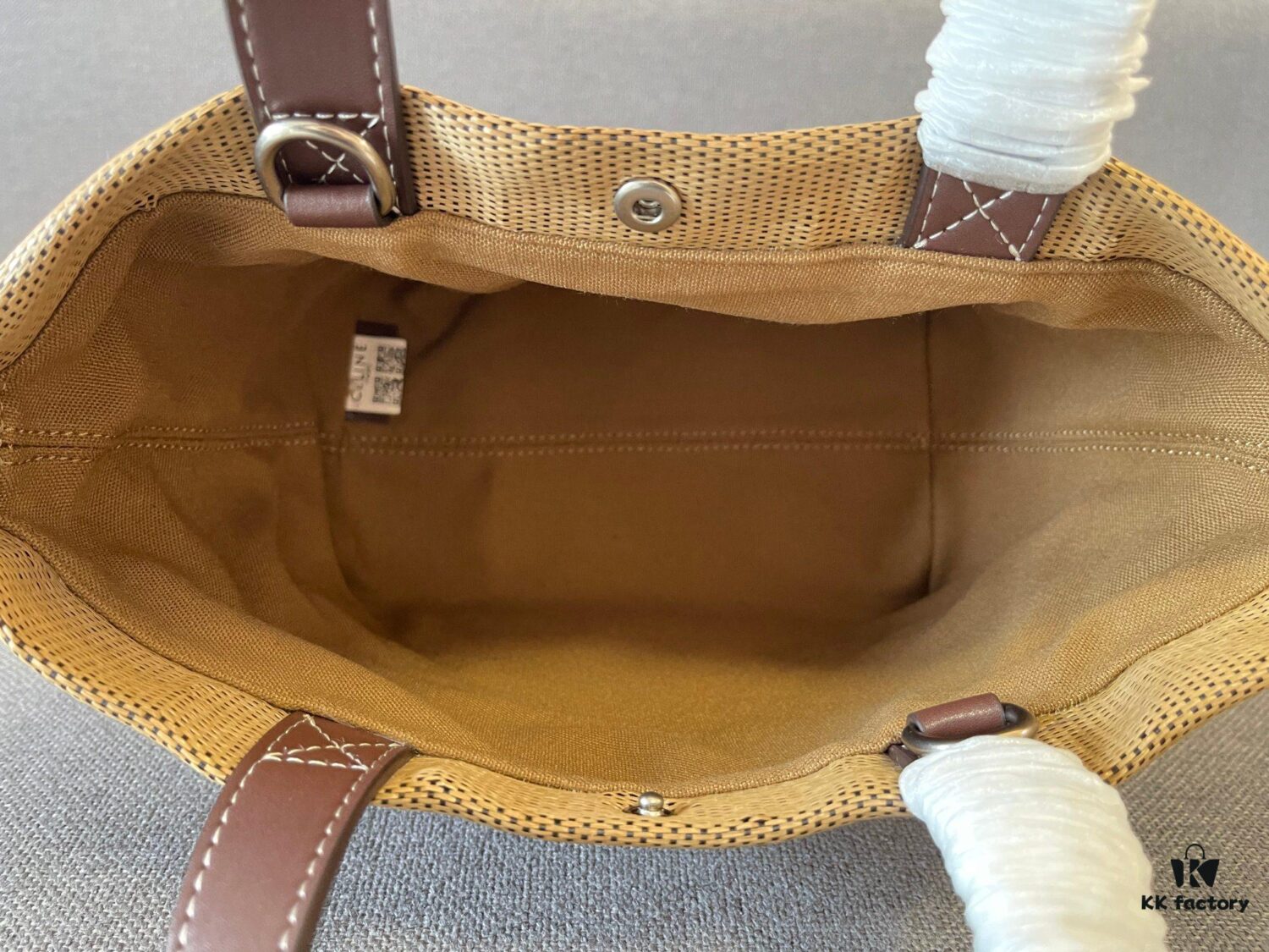 New Arrival CELINE 24's New Woven Tote Bag - Mini Leather Trim, Color-Blocked Logo Closure, Handheld, Shoulder & Crossbody Wear