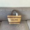 New Arrival CELINE 24's New Woven Tote Bag - Mini Leather Trim, Color-Blocked Logo Closure, Handheld, Shoulder & Crossbody Wear