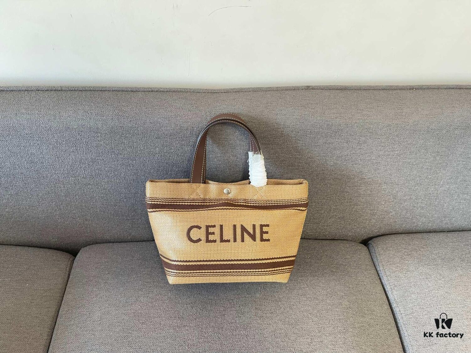 New Arrival CELINE 24's New Woven Tote Bag - Mini Leather Trim, Color-Blocked Logo Closure, Handheld, Shoulder & Crossbody Wear