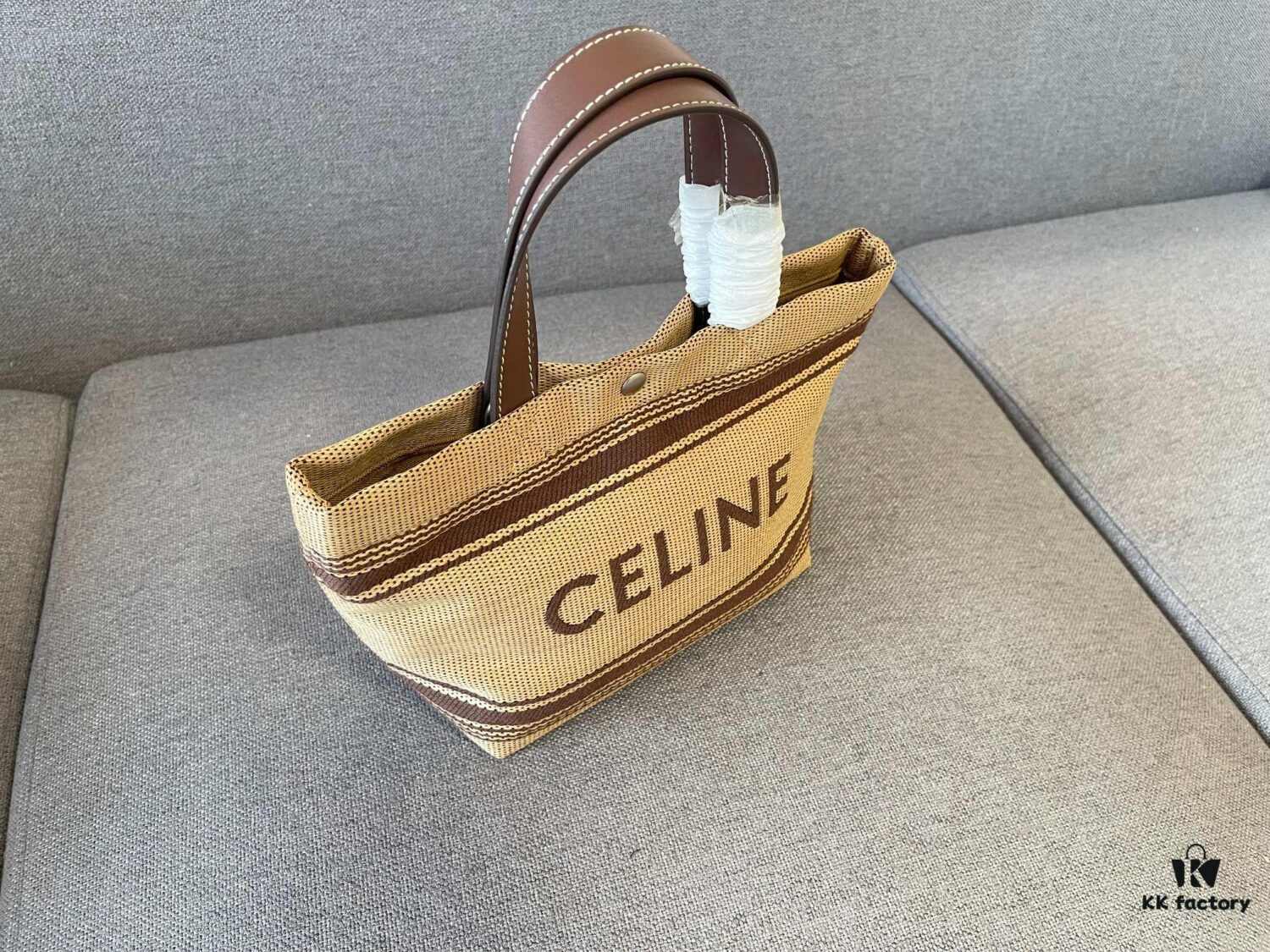 New Arrival CELINE 24's New Woven Tote Bag - Mini Leather Trim, Color-Blocked Logo Closure, Handheld, Shoulder & Crossbody Wear