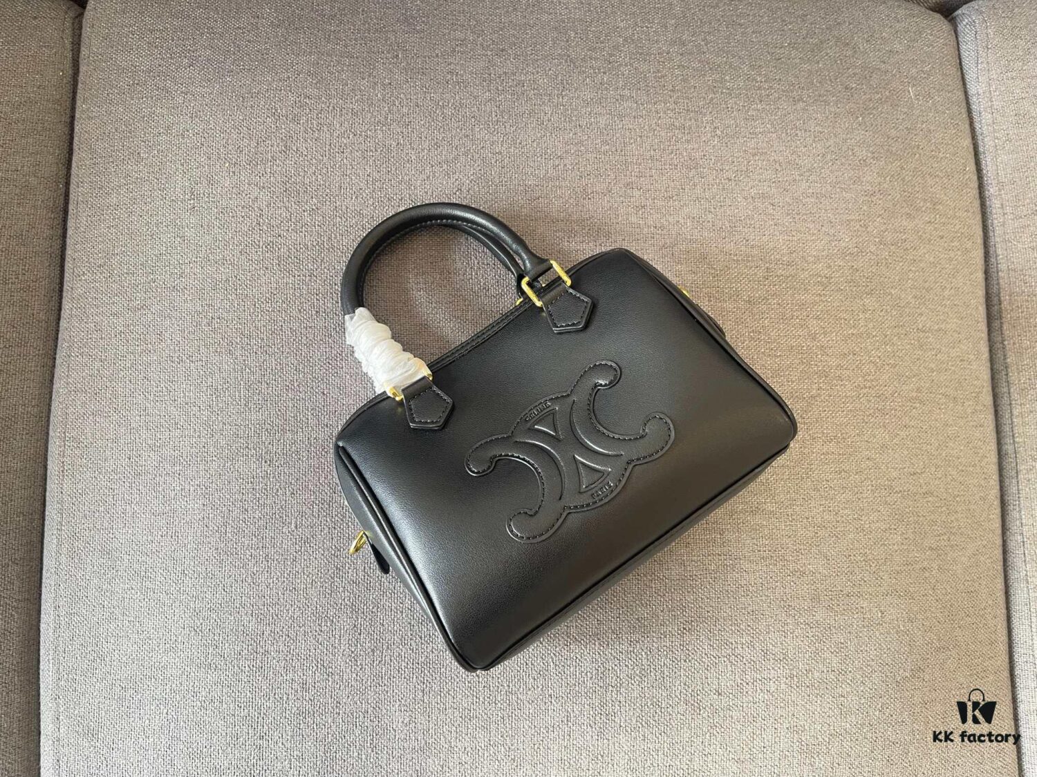 Celine Arc Triomphe Small Boston Pillow Bag in Leather and Fabric Materials
