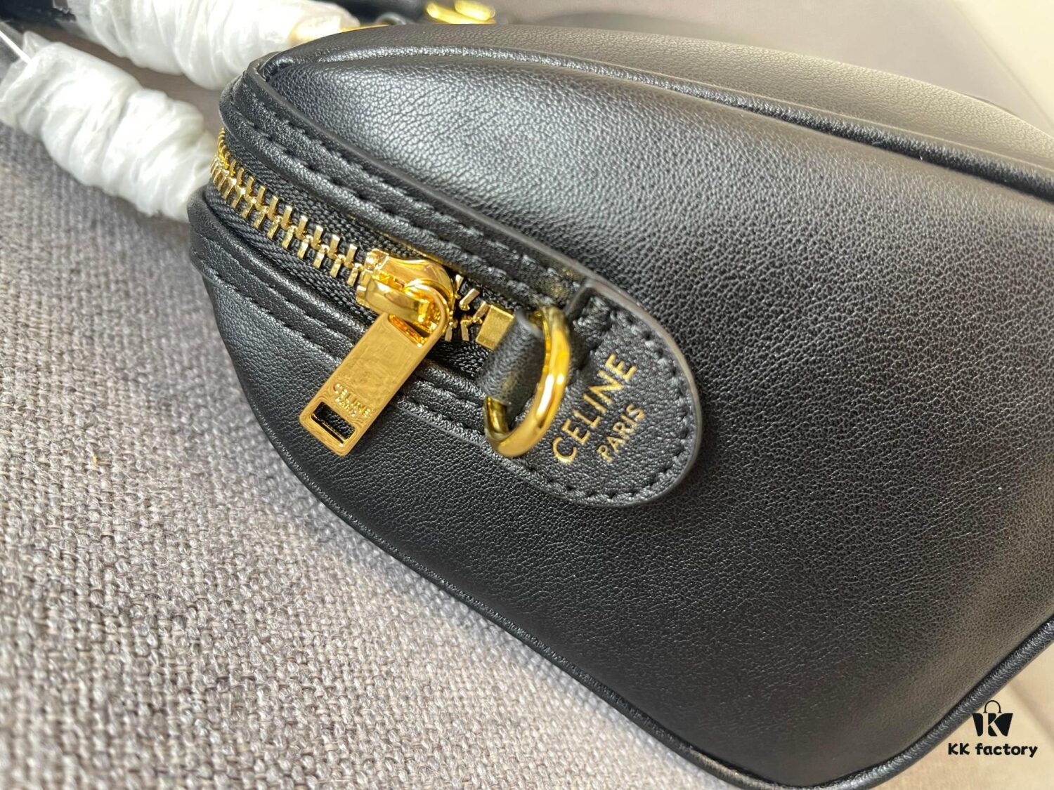 Celine Arc Triomphe Small Boston Pillow Bag in Leather and Fabric Materials