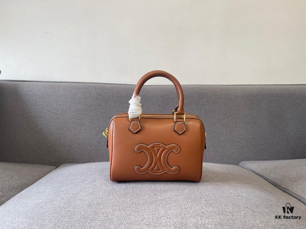 Celine Arcades Small Boston Pillow Bag in Leather and Fabric Materials