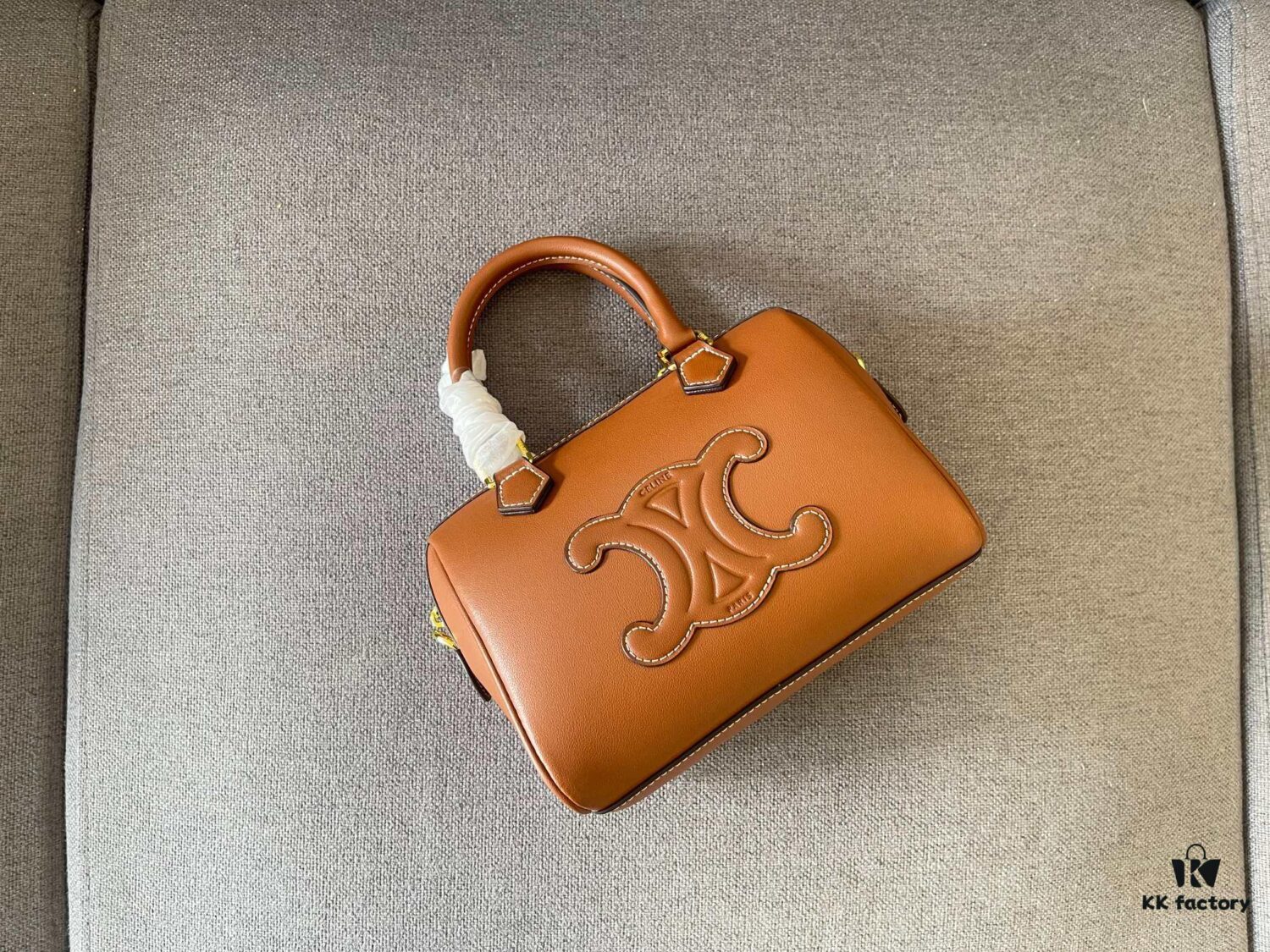 Celine Arcades Small Boston Pillow Bag in Leather and Fabric Materials