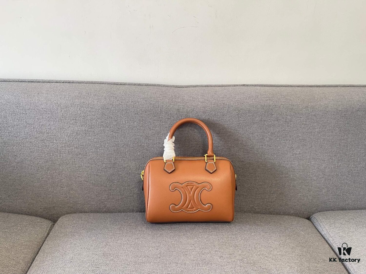 Celine Arcades Small Boston Pillow Bag in Leather and Fabric Materials