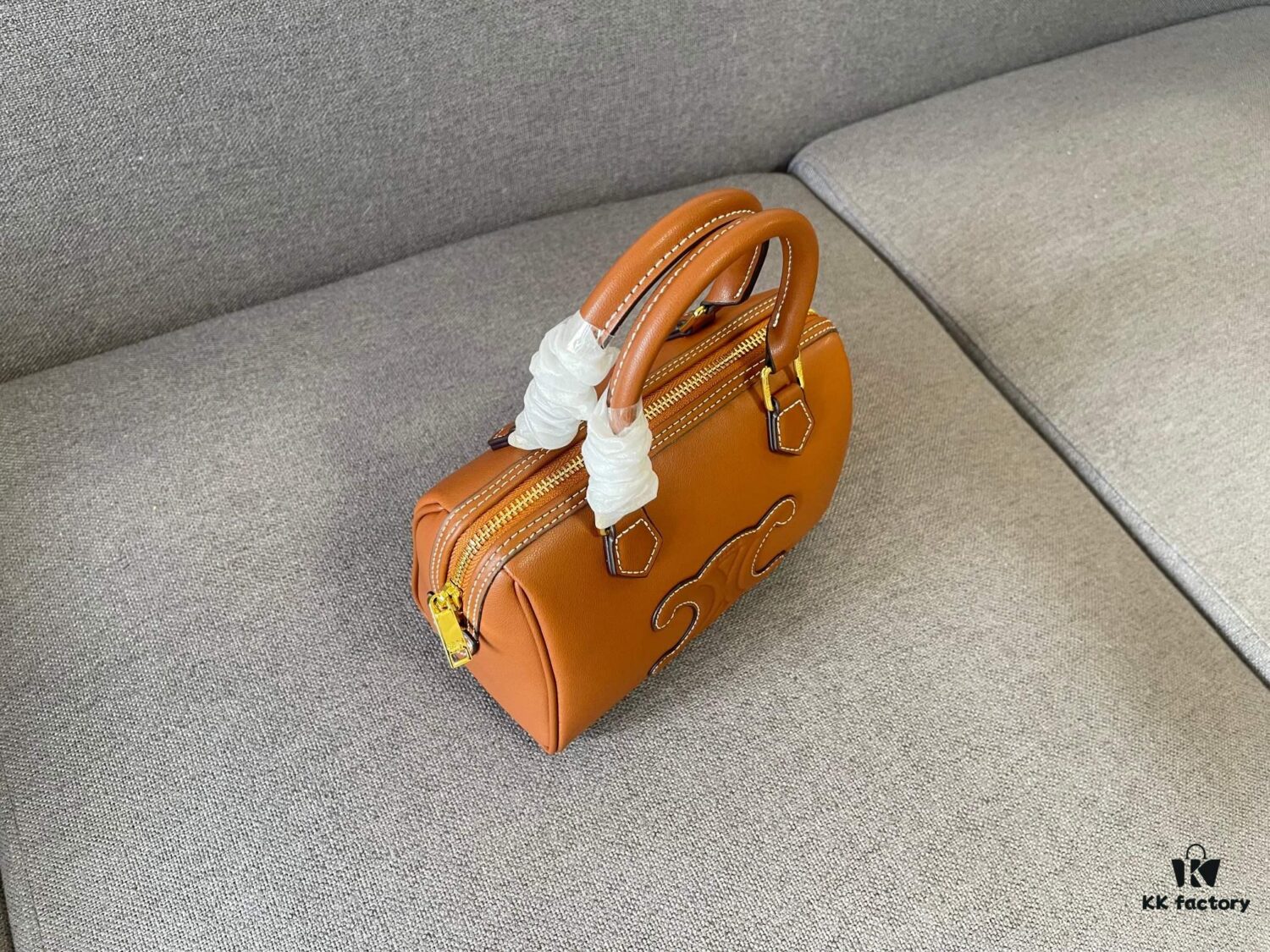 Celine Arcades Small Boston Pillow Bag in Leather and Fabric Materials