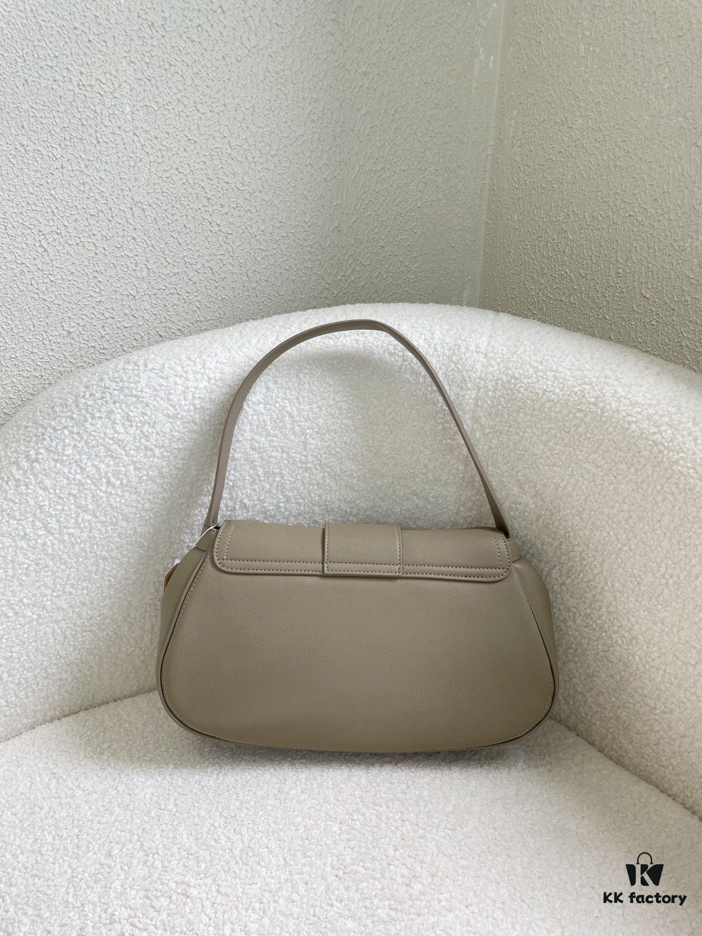 CELINE Spring-Summer Collection New Release POLLY Bag - Iconic Triomphe Logo, Wave-Bottom Design, Lambskin Lining, Magnetic Closure, Dual Carry Options