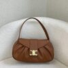 CELINE Spring/Summer New Arrival POLLY Bag - Iconic Triomphe Logo, Wave-Base Design, Full-Grain Calf Leather with Lambskin Lining