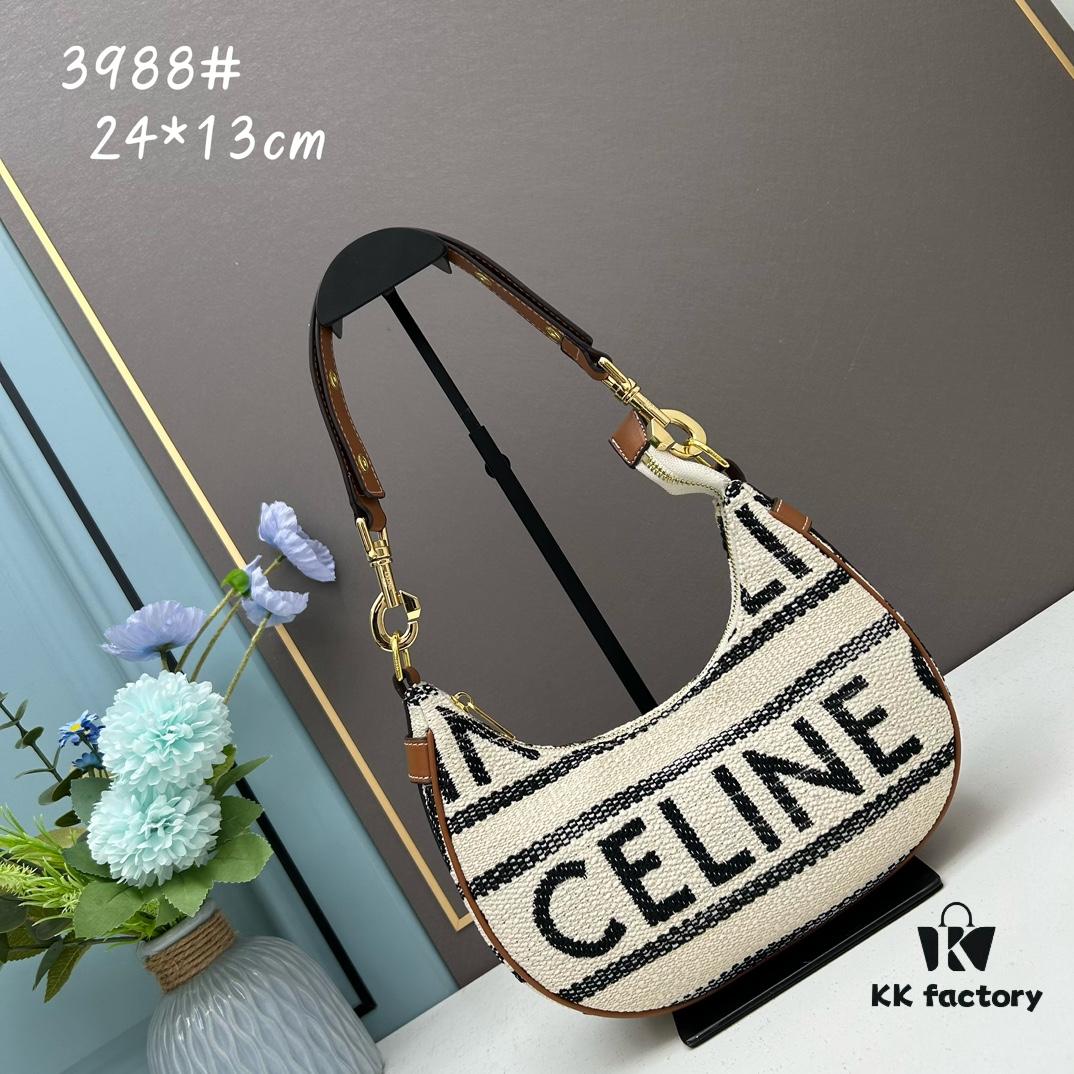 New Arrival Celine Shoulder Bag, Vintage Style, Large Capacity, Minimalist Letter Design, Popular Fashion Element, Size 24*13cm, Model No. 3988