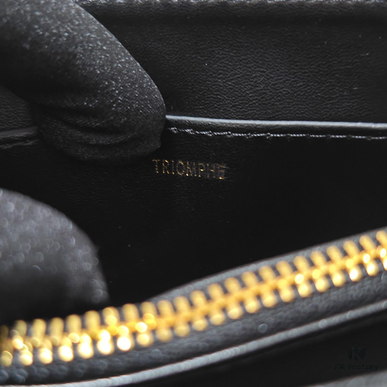 Upgraded Small Size Release Celine 2024 New Triumph Arch Handbag Patent Leather