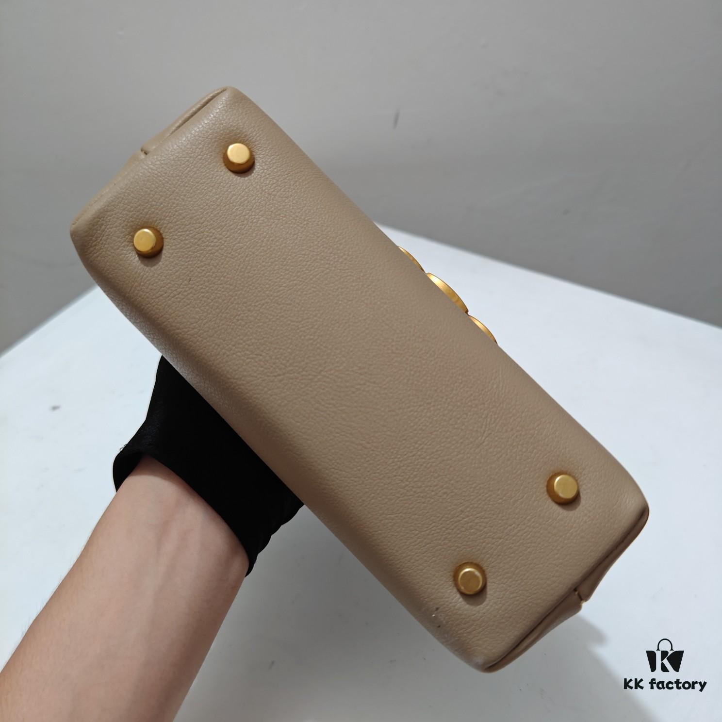 Quality Upgrade Small Size Celine 2024 New Arc Triomphe Bag, Cracked Grain Cowhide Leather