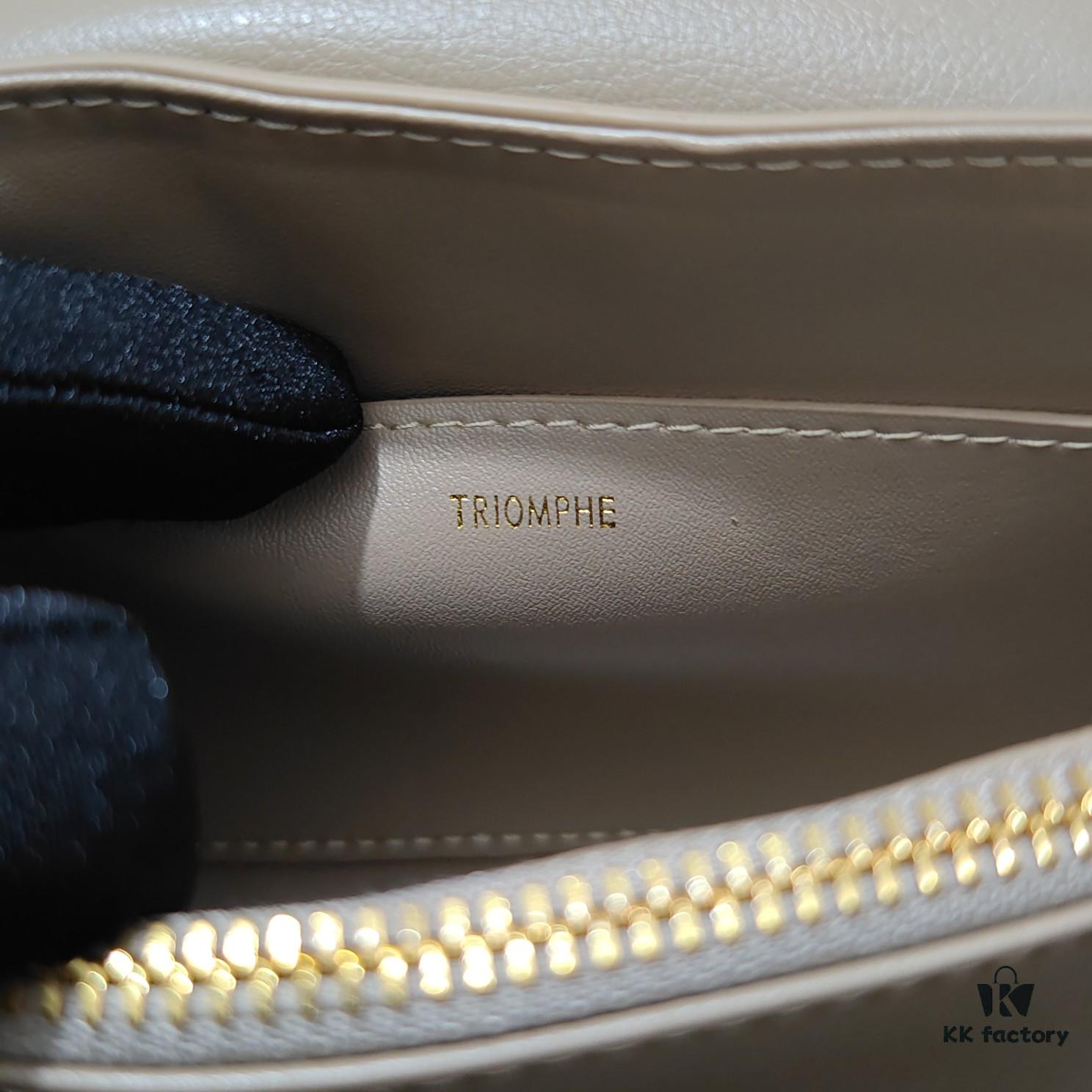 Quality Upgrade Small Size Celine 2024 New Arc Triomphe Bag, Cracked Grain Cowhide Leather