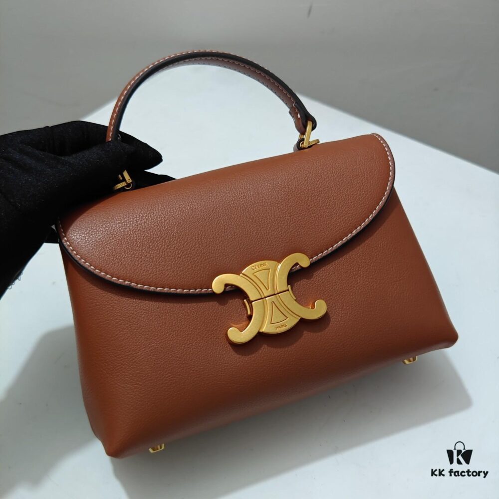 Quality Upgrade Small Size Celine 2024 New Archway Handbag, Crisply Textured Calfskin, Minimalist and Elegant Design with Sophisticated Simplicity