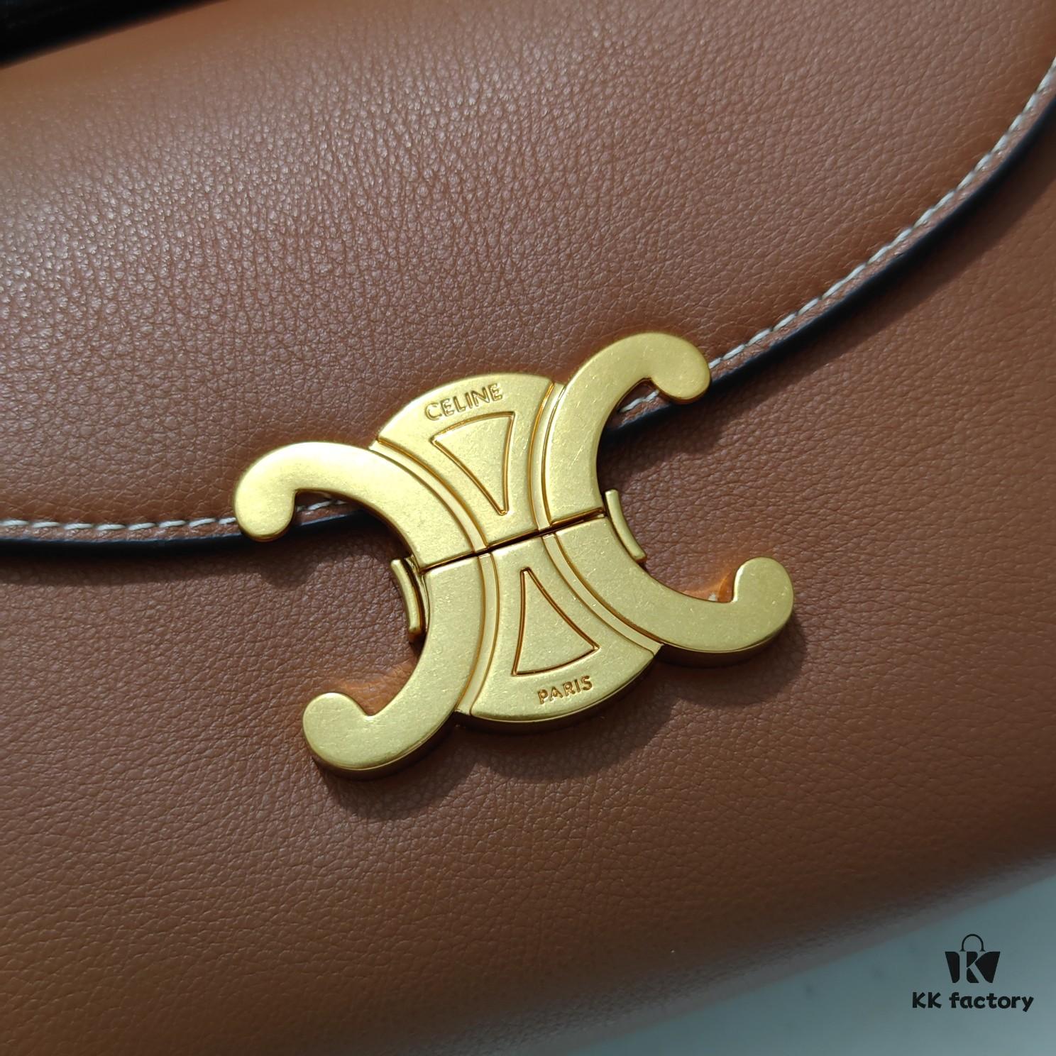 Quality Upgrade Small Size Celine 2024 New Archway Handbag, Crisply Textured Calfskin, Minimalist and Elegant Design with Sophisticated Simplicity