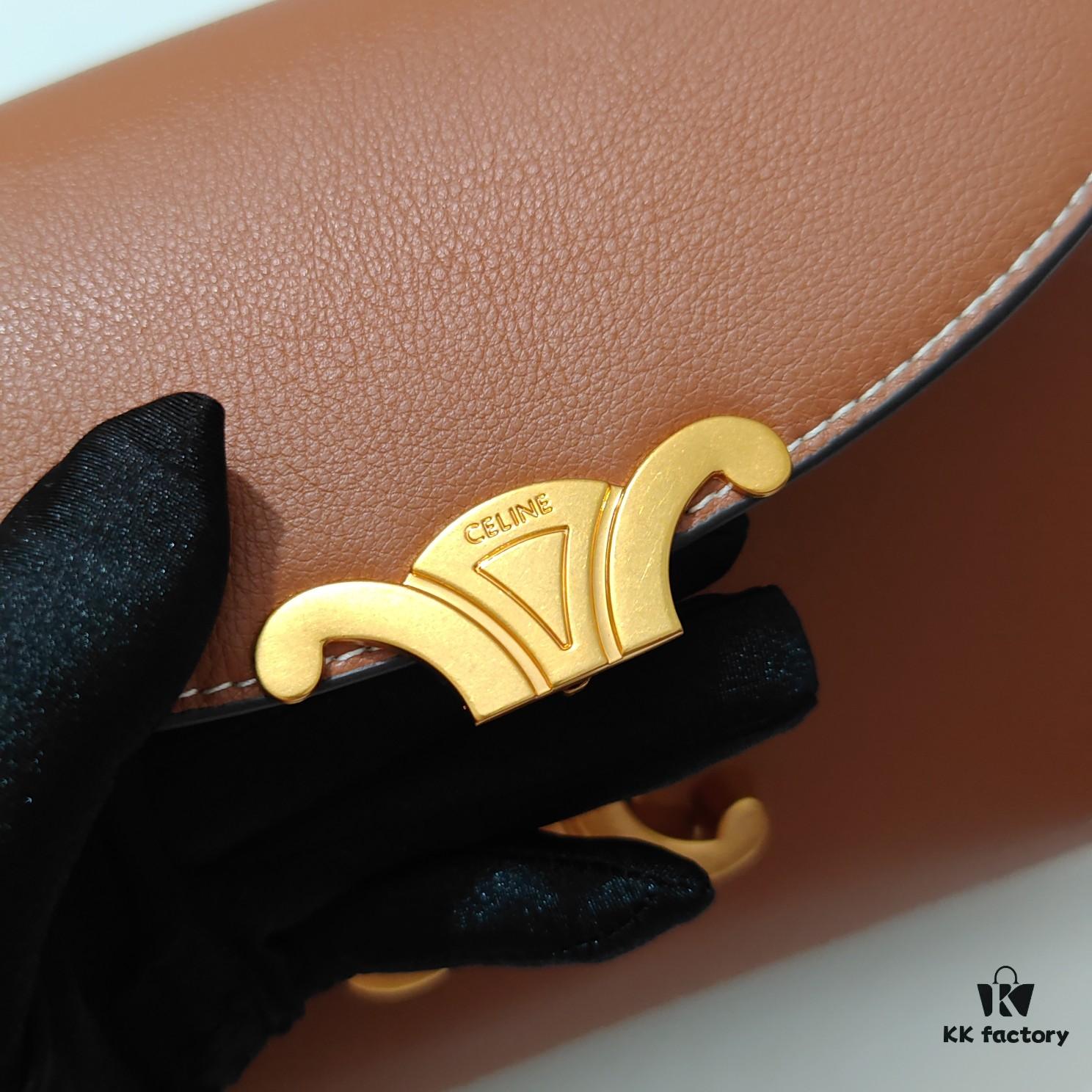 Quality Upgrade Small Size Celine 2024 New Archway Handbag, Crisply Textured Calfskin, Minimalist and Elegant Design with Sophisticated Simplicity